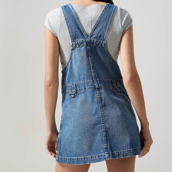 Free People Buttoned Overall Dress 100% Cotton - Picture 3 of 3